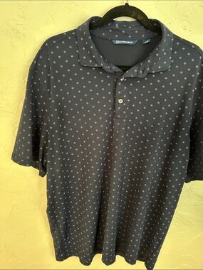 Cutter & Buck Men's Navy Polo with Micro Star Print